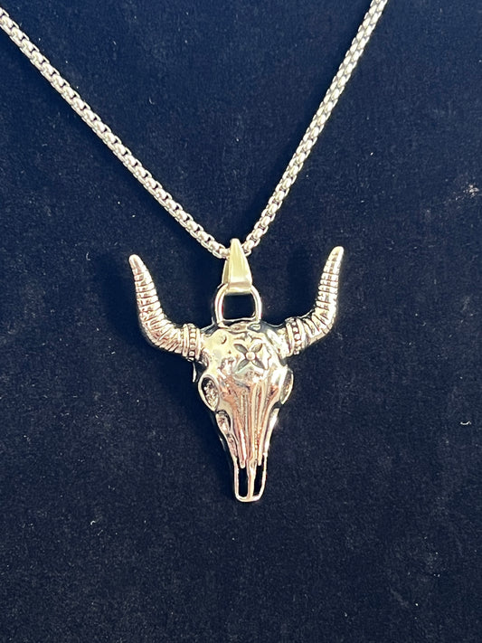 Bull Head Goat Horn Necklace